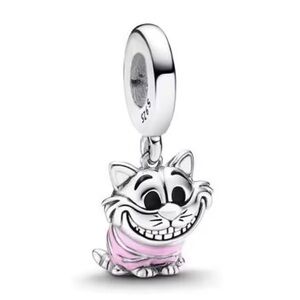 NWOT Alice in Wonderland Cheshire Cat Dangle charm Sterling Silver 925